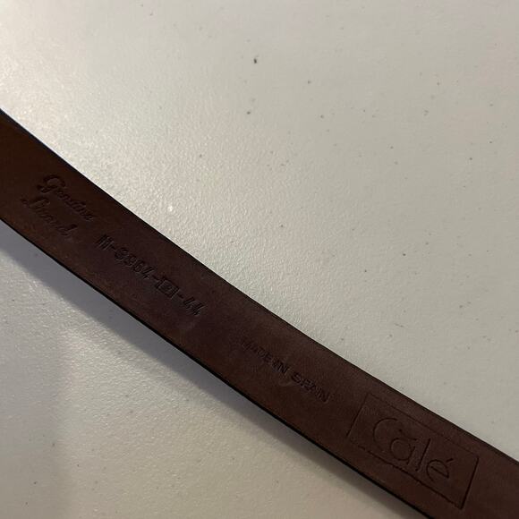 Cale Vintage Brown Genuine Lizard Leather Made in Spain Brass Belt Size XL - Picture 7 of 9